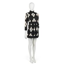 Dress in black and white double-knit wool