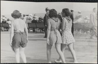 [People on Coney Island boardwalk.]