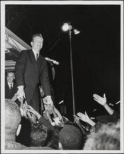 [John V. Lindsay during the New York City mayoral campaign of 1965.]