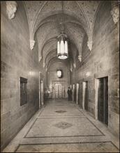 [Interior, elevator lobby.]