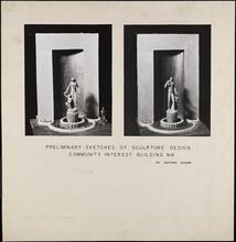 Preliminary sketches of sculpture design - Community Interest Building