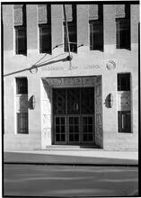 Brooklyn Law School. Entrance detail vertical without figures.