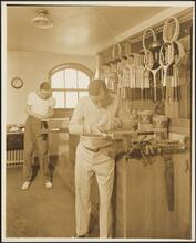 1 West 54th Street. University Club. Interior, racquet repair room