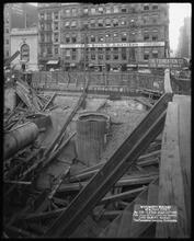 Woolworth Building, From Broadway Looking North [Construction zone.]