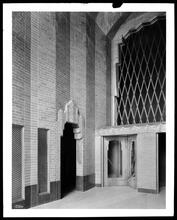 West Broadway and Worth Street. Western Union Building, detail of brick work, Hudson Street Lobby.