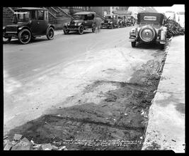 71st Street at the N.W. corner of Broadway. Photo record, Christ Protestant Episcopal Church, Sunday School room. Looking west at section of street in front of easterly entrance to church.
