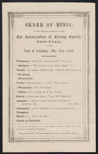 Order of Music, at the service connected with the Consecration of Trinity Church, New-York