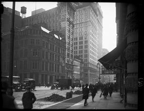 Broadway Series. East side of Broadway looking south from near the Flatiron Building. At the left is Brooks Bros. old store at the corner of 22nd Street - No. 920.