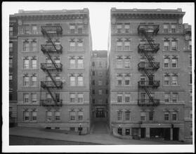 522-526 and 528-534 West 136th Street. Norman and Sunderland Courts apartment houses.