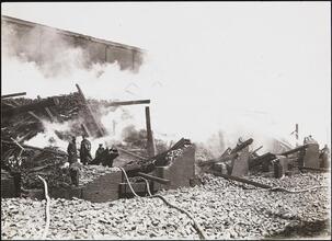 [Building in ruins after a fire.]
