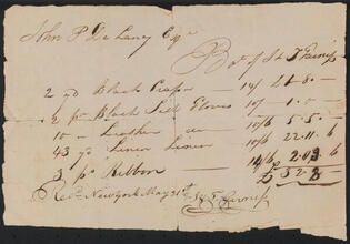 Receipted bill issued by J. & T. Garniss to John Peter De Lancey, May 31, 1815