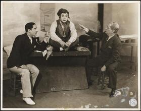 [Jack Rechtzeit, Menasha Skulnik and Wexler in an unidentified production.]