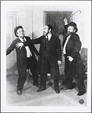 [Jacob Jacobs, Nathan Goldberg and Moshe Simonoff in an unidentified production.]