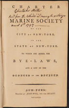 Charter of the Marine Society of the City of New-York, in the State of New-York