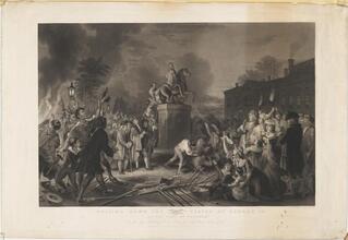 Pulling Down the Statue of George III by "The Sons of Freedom".