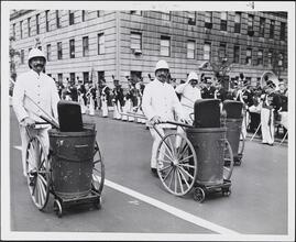 [Sanitation workers in a parade.]