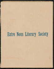 Fourth Annual Reception and Ball of the Entre Nous Literary Society