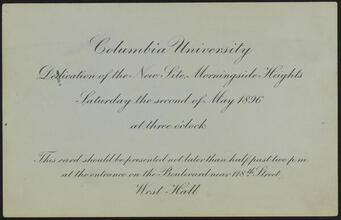 Columbia University Dedication of the New Site, Morningside Heights