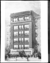 East 46th Street. Building, watercolor rendering.