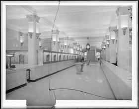 65 Broadway. American Express Building, general interior of main floor office space.