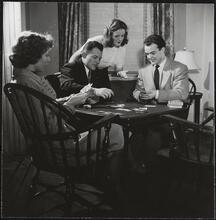 Columbia University [Students playing cards.]
