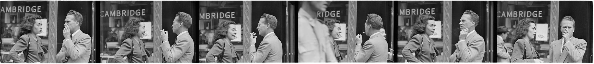 Street Conversations [Man and woman talking on the street.]