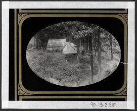 [Pitched tents in the woods.]