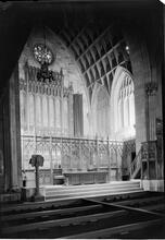 [First] Presbyterian Church. Chancel from left.