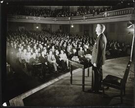 He Sells Success - Dale Carnegie [Dale Carnegie teaching a public speaking class.]