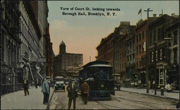 View of Court St. looking towards Borough Hall, Brooklyn, N.Y.