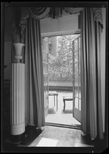 400 East 59th Street. Apartments, garden court through french windows.
