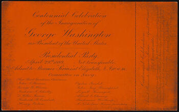 Centennial Celebration of the Inauguration of George Washington as President of the United States. Presidential Party