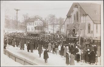 [Firemen at a funeral.]