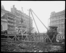 Woolworth Building, Looking N. E. [Construction zone.]