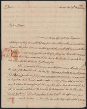 "My dear moron" letter from John Quincy Adams to Peter Jay Munro, November 19, 1783