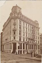[Drexel Building, corner of Wall Street and Broad Street, built 1872, torn down in 1914.]