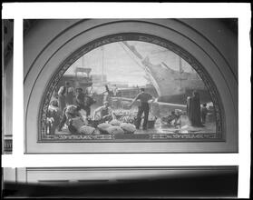 214 Broadway. National Park Bank, "Commerce" mural.