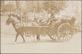 [Horse-drawn hose reel of 1865.]
