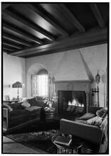 Hugh Baker [residence]. Living room fireplace.