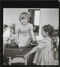 Orphanage [Two girls playing.]