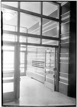 McGraw-Hill Building. Lobby to entrance, natural light.
