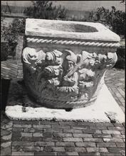 A capital, now a cistern, the Cloisters.