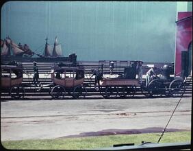 [DeWitt Clinton steam locomotive during the Parade of Railroads.]