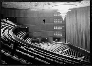 Roxy Theatre. Main house, curtain down.