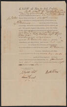 Bill of sale issued by Ruth Ward to John Peter De Lancey for payment of $125 for slave, April 14, 1806
