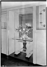 Steuben Glass, Inc. Table and lillies.