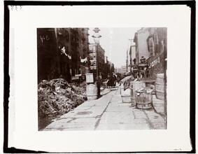 Tammany Street cleaning before Waring's Days in front of 9 Varick Place.