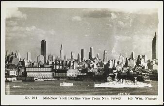 Mid-New York Skyline View from New Jersey