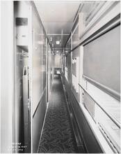 [Passageway of a Chesapeake and Ohio Railway sleeper car.]