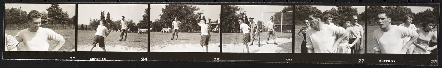 Walter Cartier, Prizefighter of Greenwich Village [Walter Cartier playing baseball.]